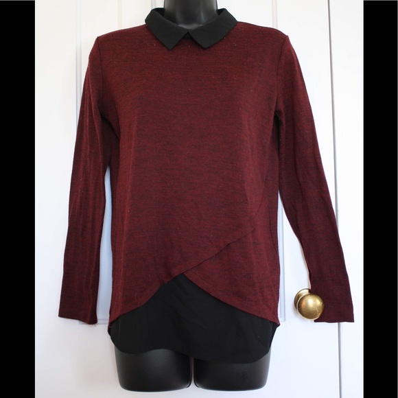 Atmosphere Tops - • Primark • Maroon Long Sleeve Blouse/Shirt